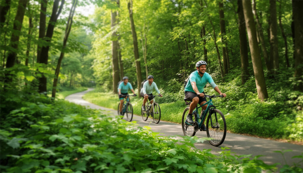 Estudo da USP mostra que pedalar em áreas verdes amplia o bem-estar psicológico. Entenda os detalhes dessa pesquisa e como escolher seu próximo rolê fazendo bem ao corpo, à mente e ao planeta.